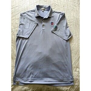Peter Millar Summer Comfort XXL Newport Country Club Golf Polo Blue Stripe NCC